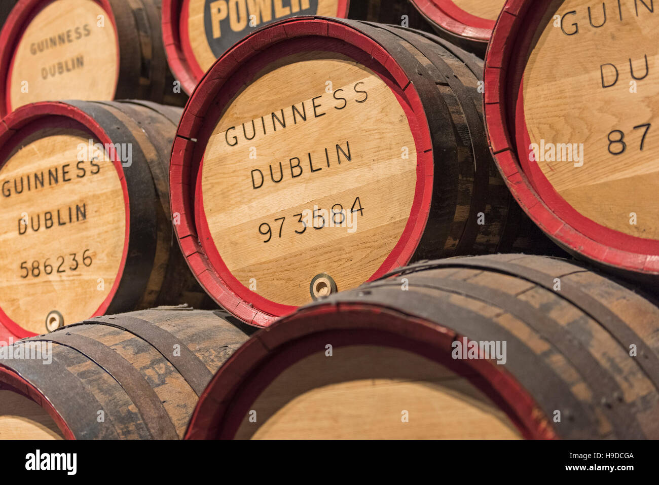 Barils de bière Guinness Storehouse Dublin Ireland Banque D'Images