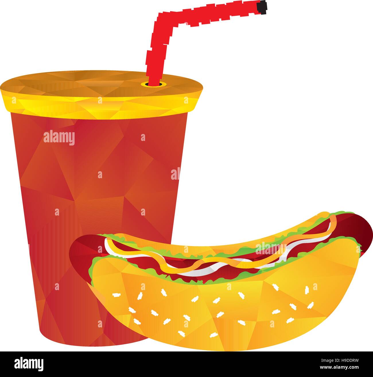 Fast food géométriques isolés combo, Vector illustration Illustration de Vecteur