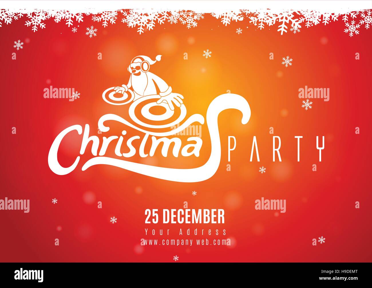 Party de Noël et DJ Santa , Vector Illustration de Vecteur