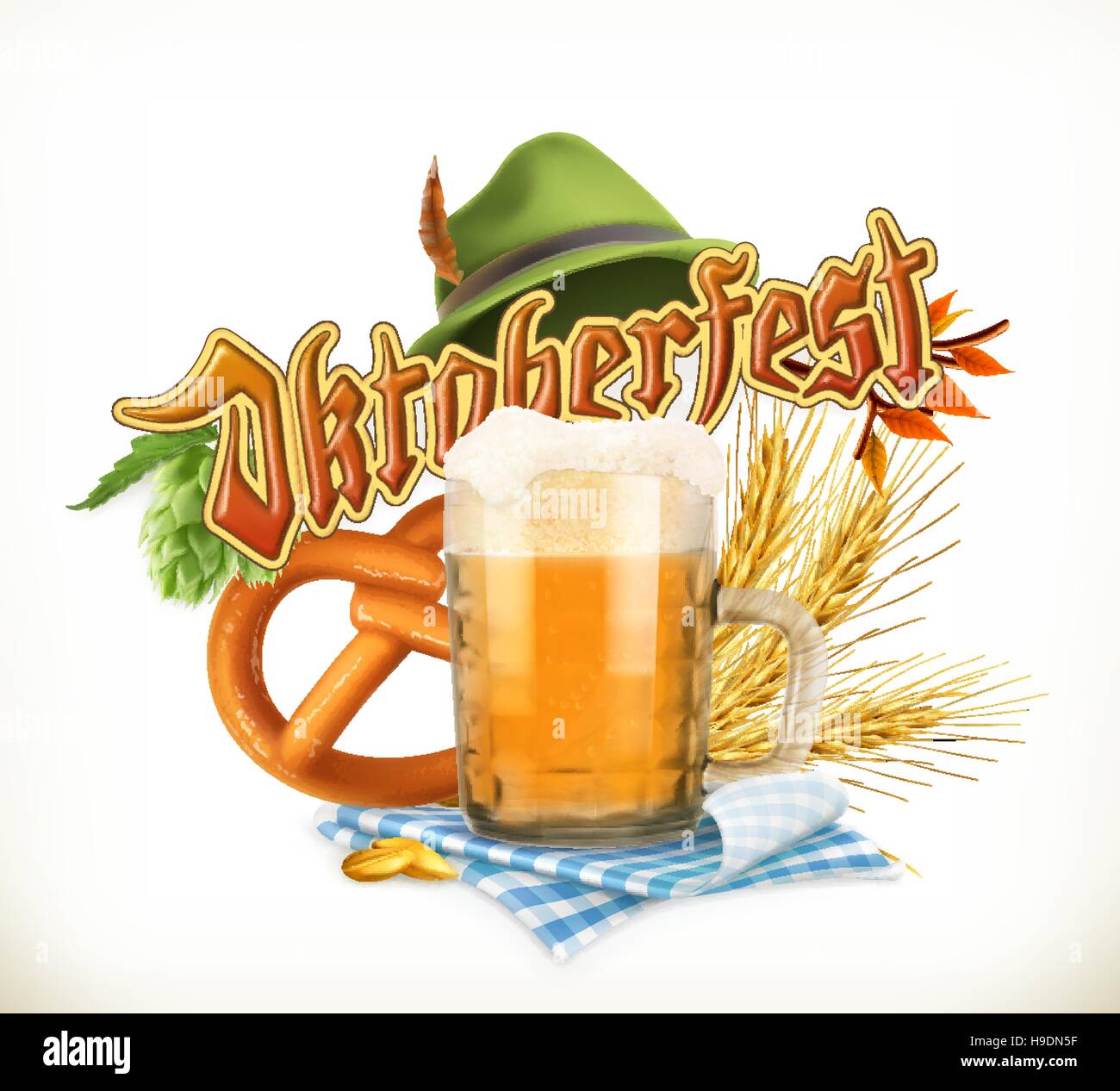 Fête de la bière Oktoberfest de Munich, le scénario peut également être utilisé par tout les fabricants de bière. Illustration de Vecteur