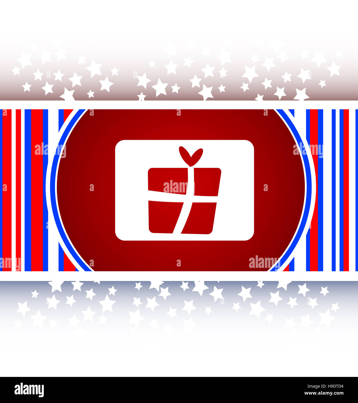 Icône cadeau - metal bouton app pour Noël et d'halloween Banque D'Images