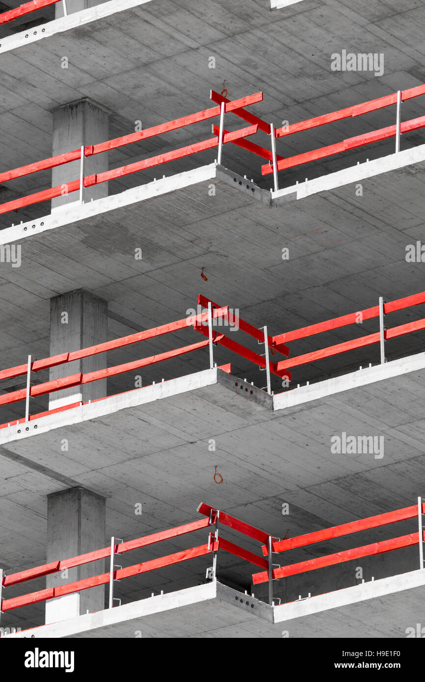 La construction d'immeubles industriels avec structure en acier et béton Banque D'Images