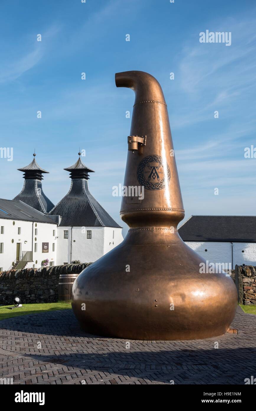 Distillerie de whisky Ardbeg, pot still, Islay, Hébrides intérieures, Ecosse, Royaume-Uni Banque D'Images