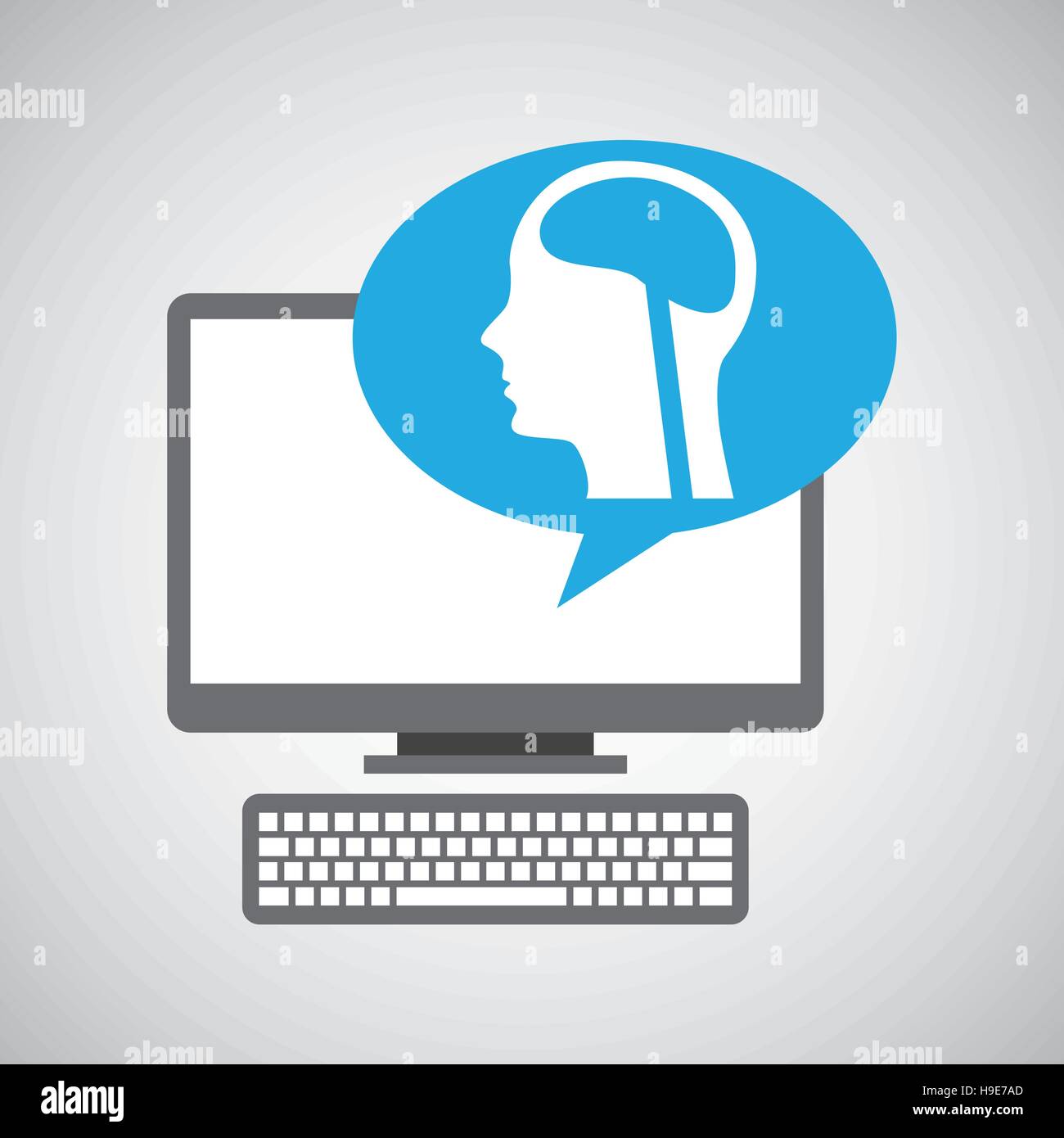 Périphérique pc concept médical cerveau tête vector illustration eps 10 Illustration de Vecteur