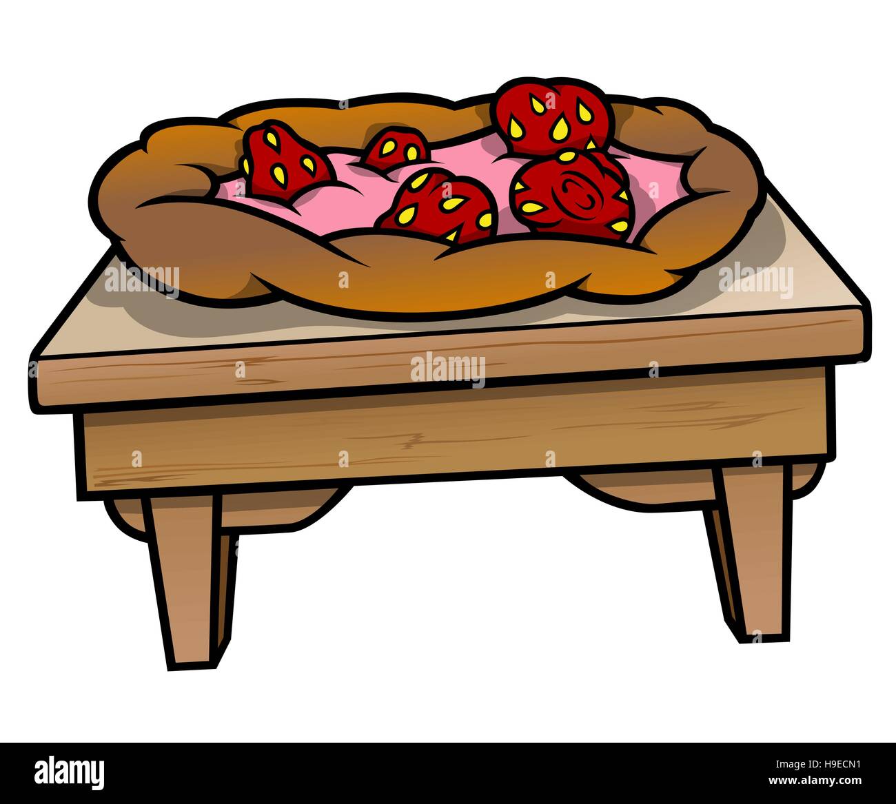 Table avec de la nourriture Illustration de Vecteur