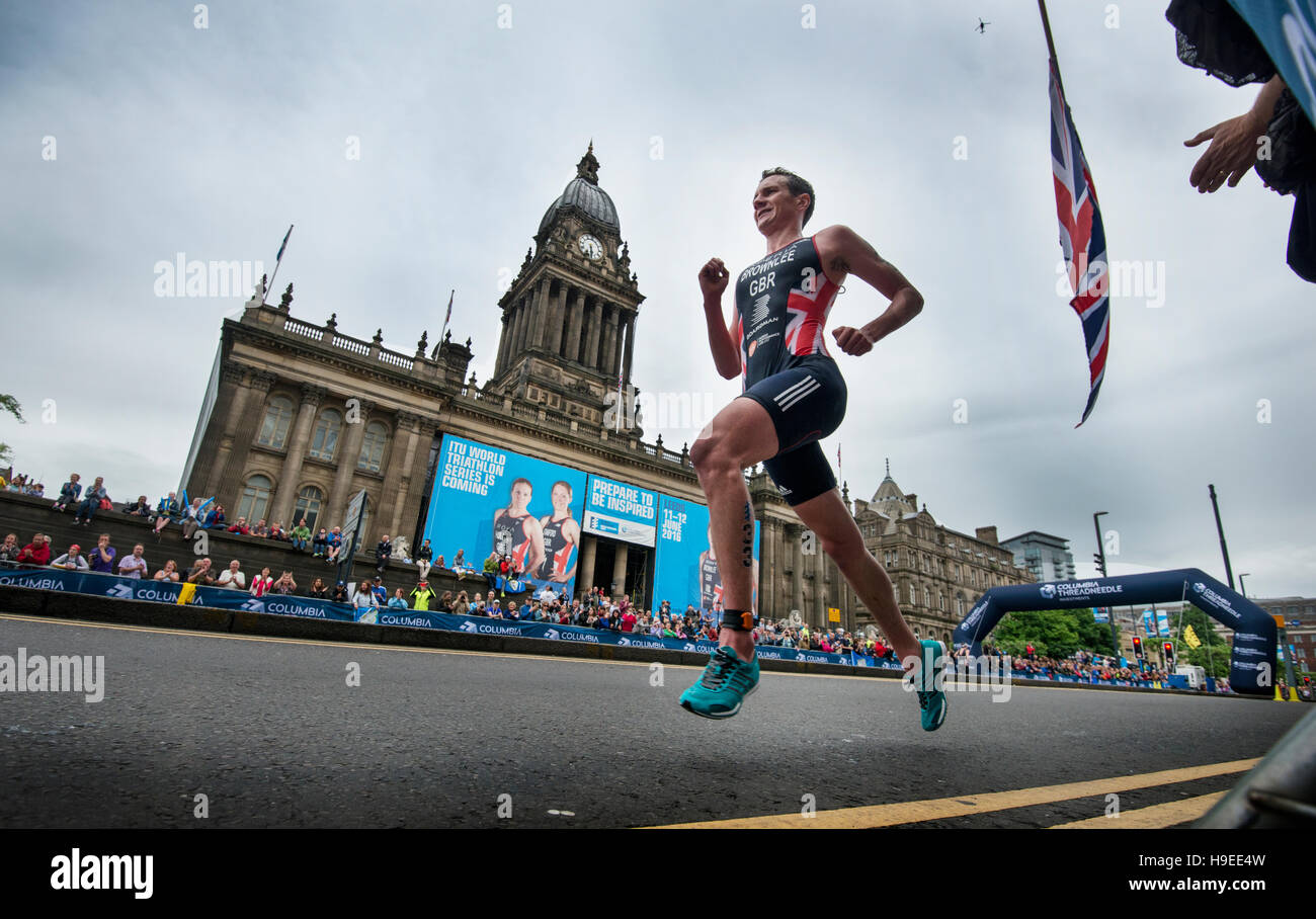 Alistair Brownlee à ITU Triathlon de Leeds. Banque D'Images