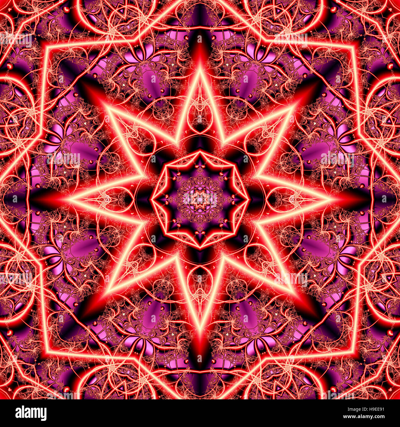 Étoiles de Noël Fractal Design carte contemporaine Banque D'Images