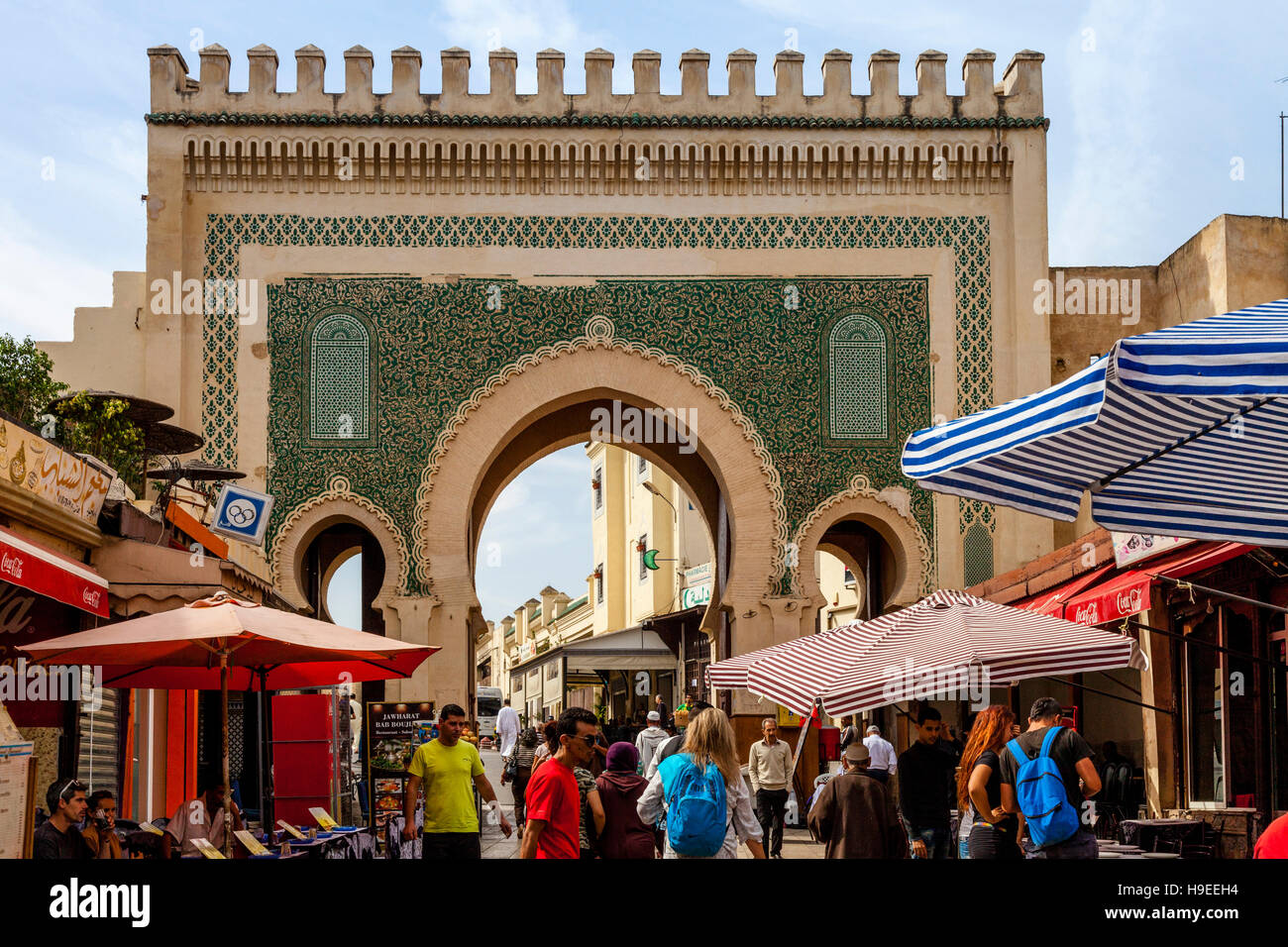 Bab Boujloud, (entrée principale de la médina) Fès el Bali, FES, Maroc Banque D'Images