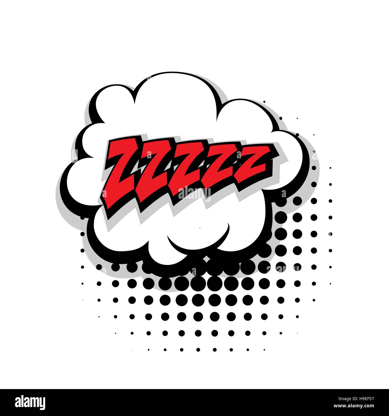 Texte bd bulle pop art dormir zzz Illustration de Vecteur