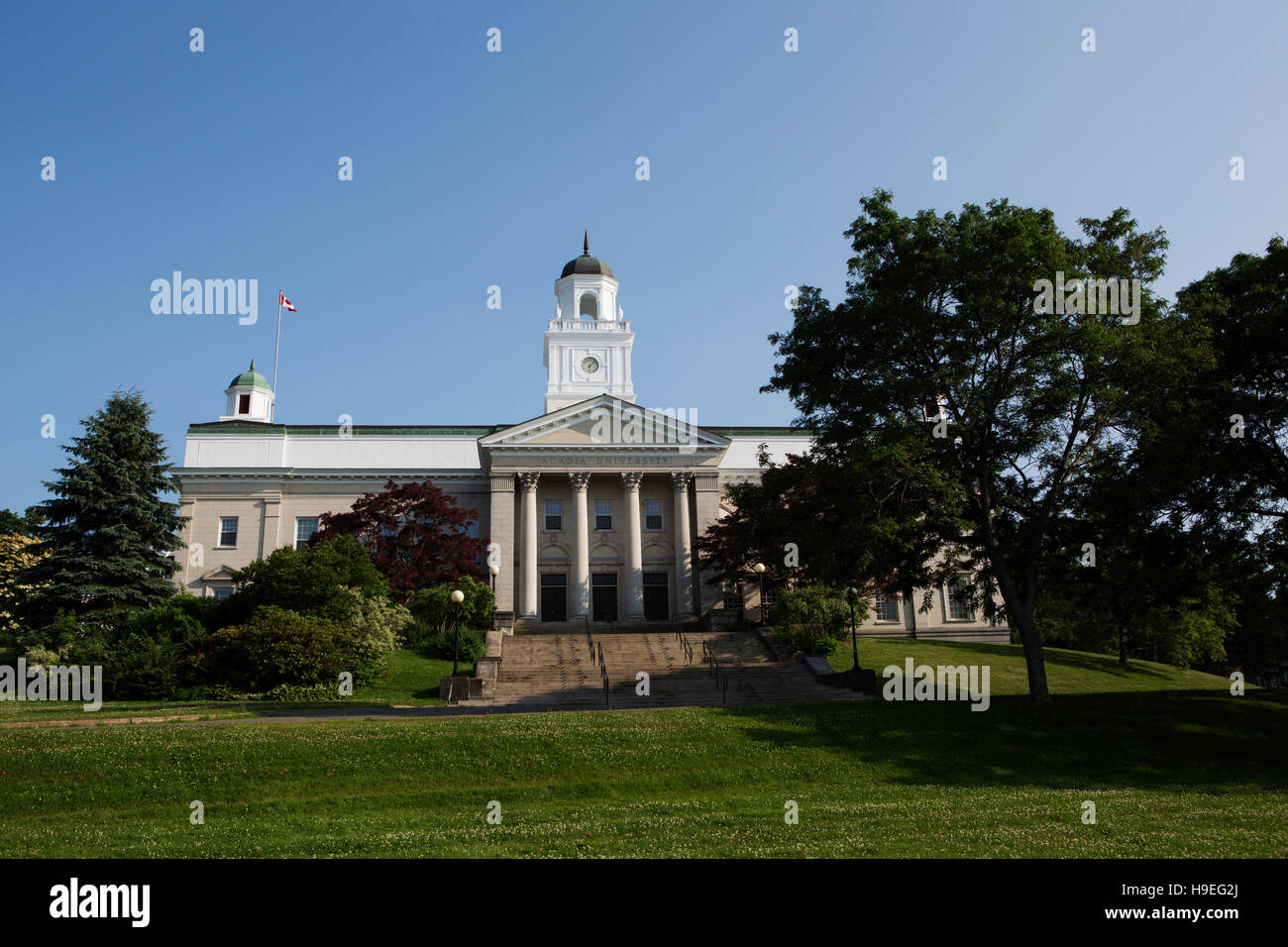 L'Université Acadia à Wolfville, en Nouvelle-Écosse, Canada. L'institution d'enseignement a été fondée en 1838. Banque D'Images