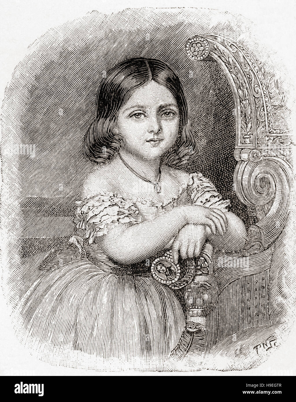 Victoria, princesse royale, 1840 - 1901. Fille de la reine Victoria et l'avenir de l'Impératrice allemande et Reine de Prusse par mariage à l'empereur allemand Frédéric III. Vu ici de 6. Banque D'Images