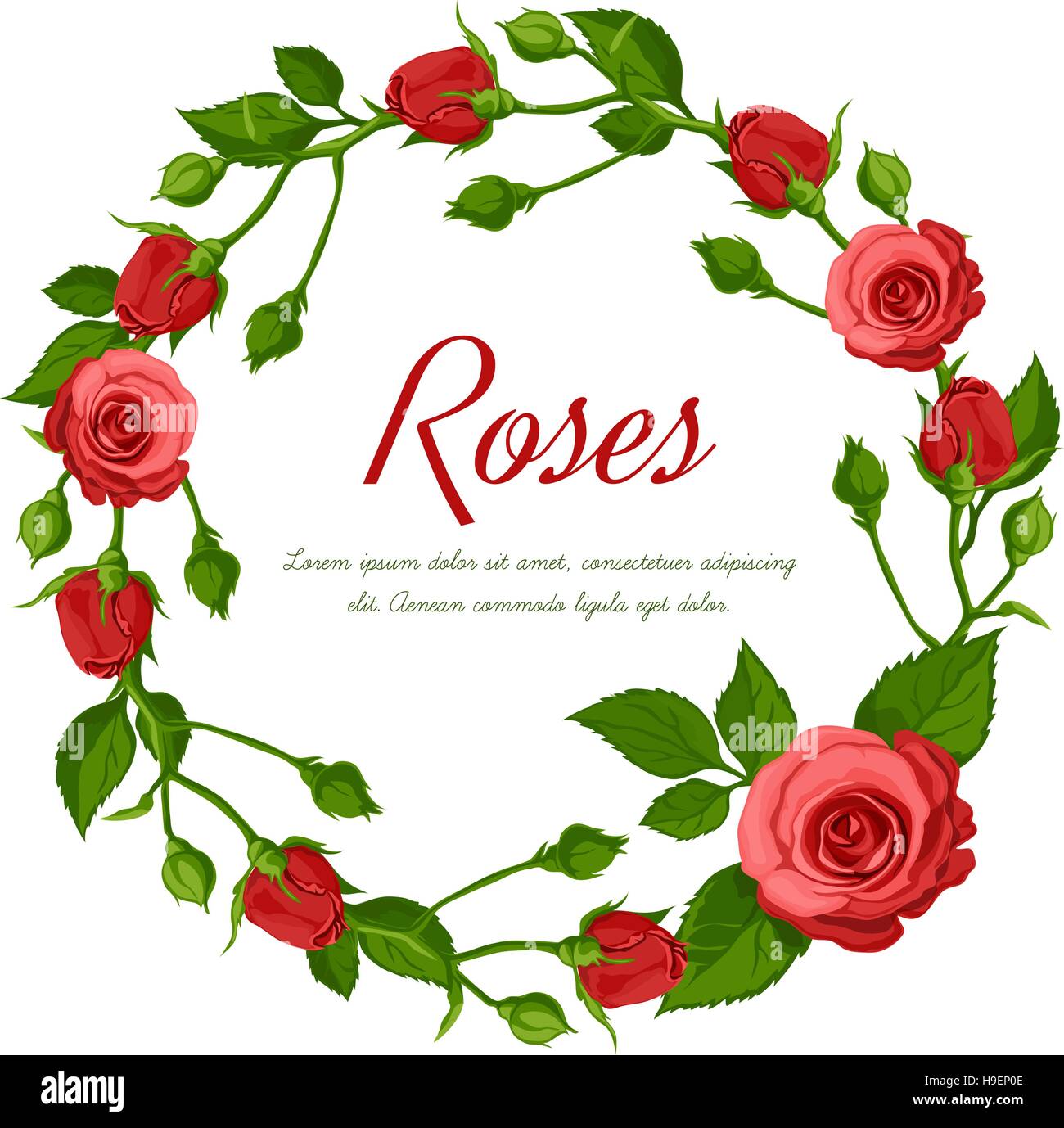 Couronne de roses rouges Illustration de Vecteur