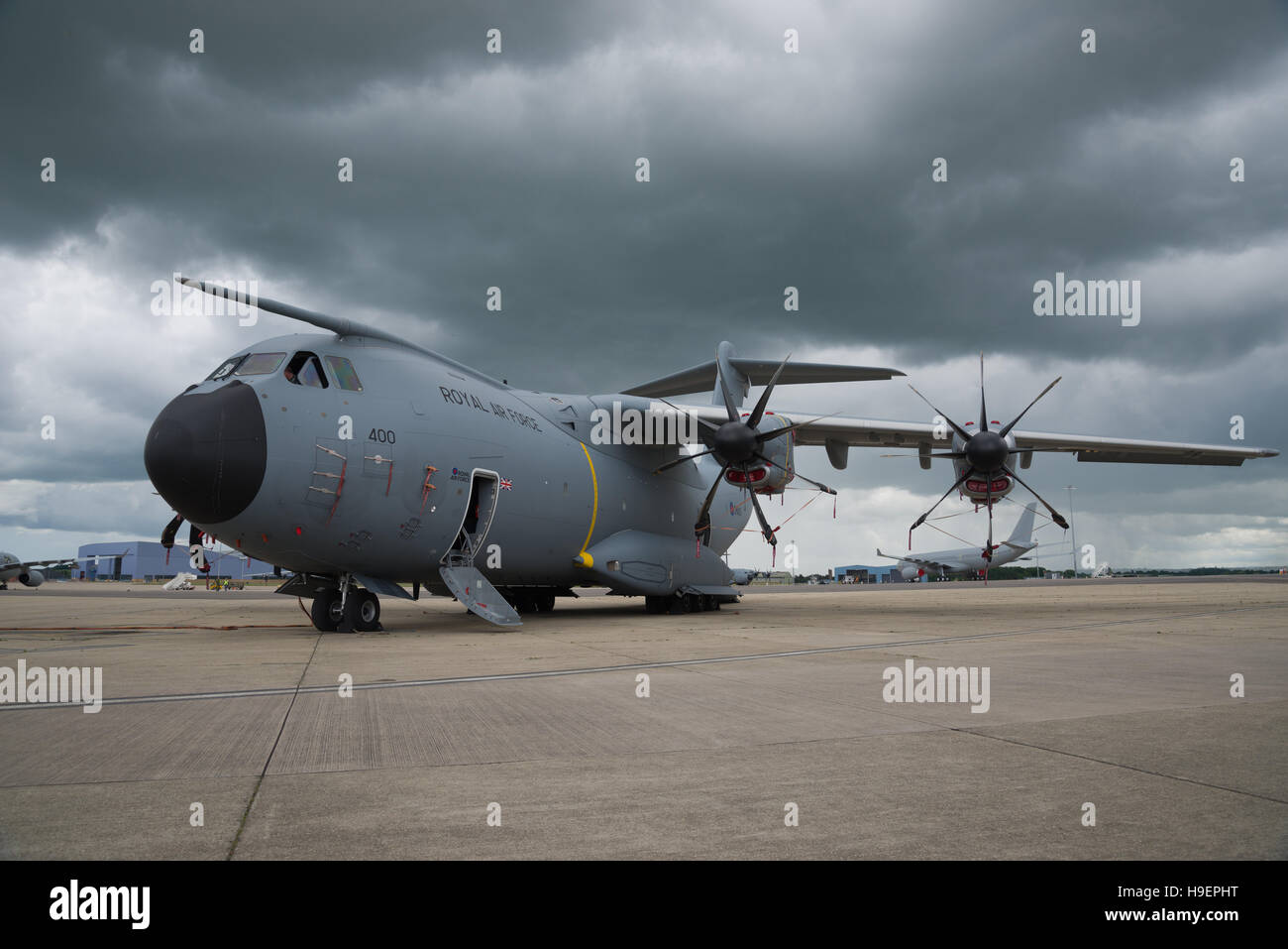 Airbus A400M, avion de transport de l'Atlas. Royal Airforce des aéronefs militaires. Banque D'Images