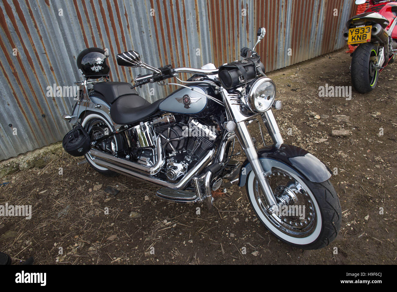 Moto Harley Davidson sur show Banque D'Images