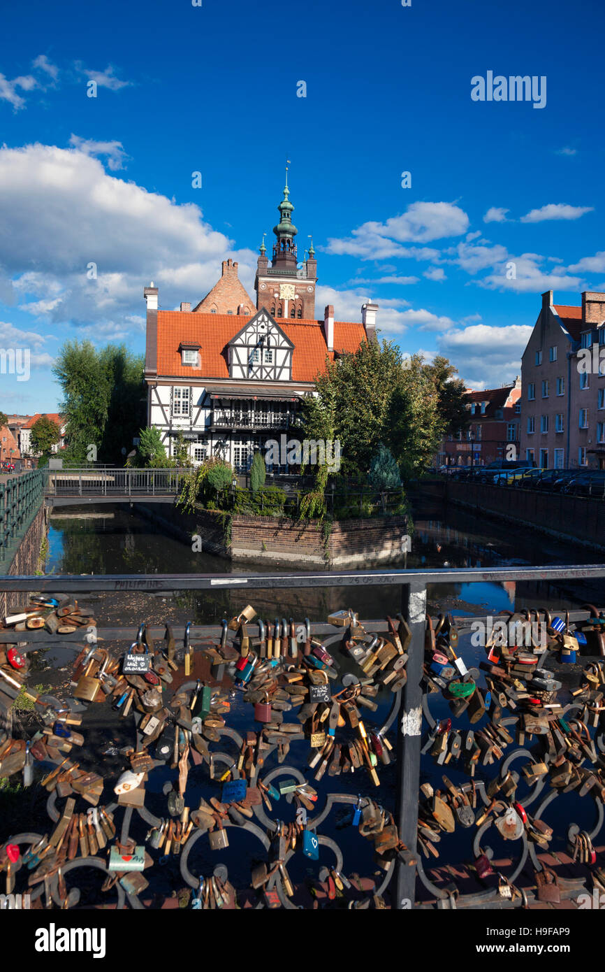 Wielki Mlyn Chlebowy avec amour et la plupart des écluses de Gdansk, Pologne Banque D'Images