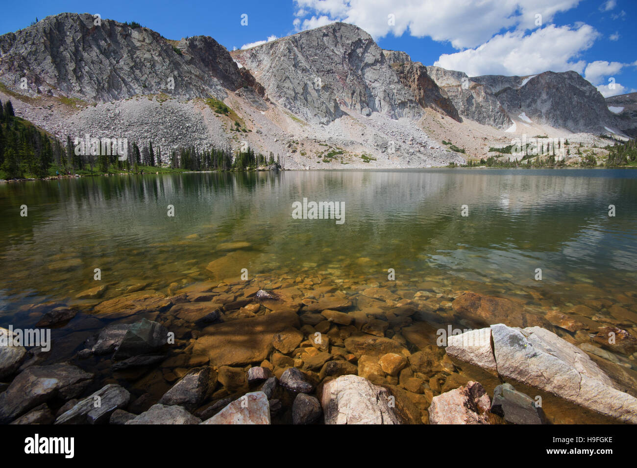 Lake Marie, Snowy Range, Medicine Bow Nation Fores Banque D'Images