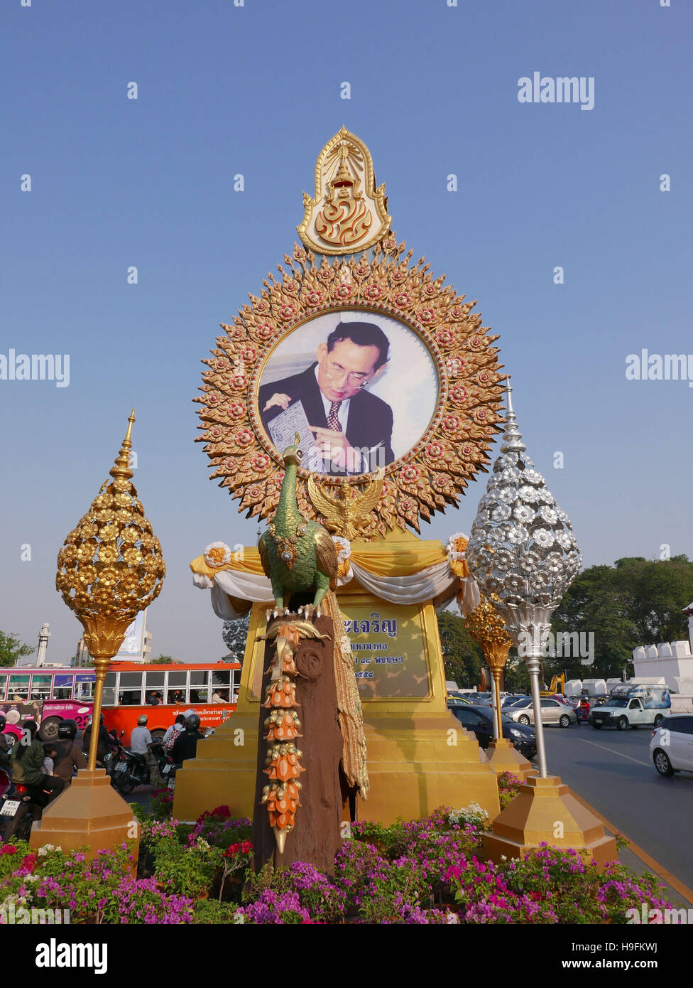 Le roi Bhumibol Adulyadej de Thaïlande photo Sean Sprague Banque D'Images