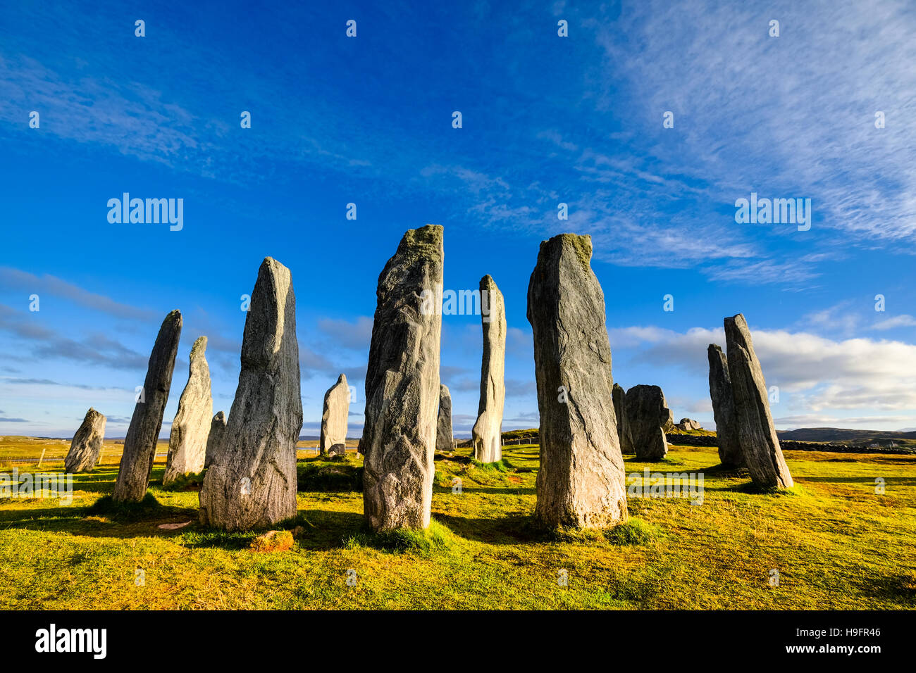 Callanish standing stones histoire ancienne de l'humanité spirituelle l'esprit de l'âge du bronze stoneage Anthropologie Archéologie néolithique Banque D'Images