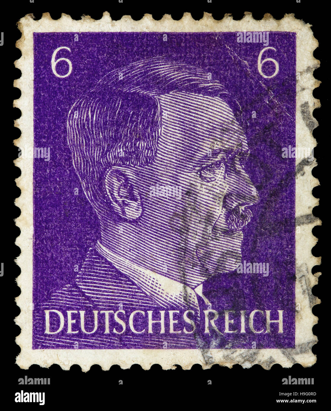 REICH ALLEMAND. Circa 1939 - c.1944 : un timbre-poste avec le portrait d'Adolf Hitler Banque D'Images