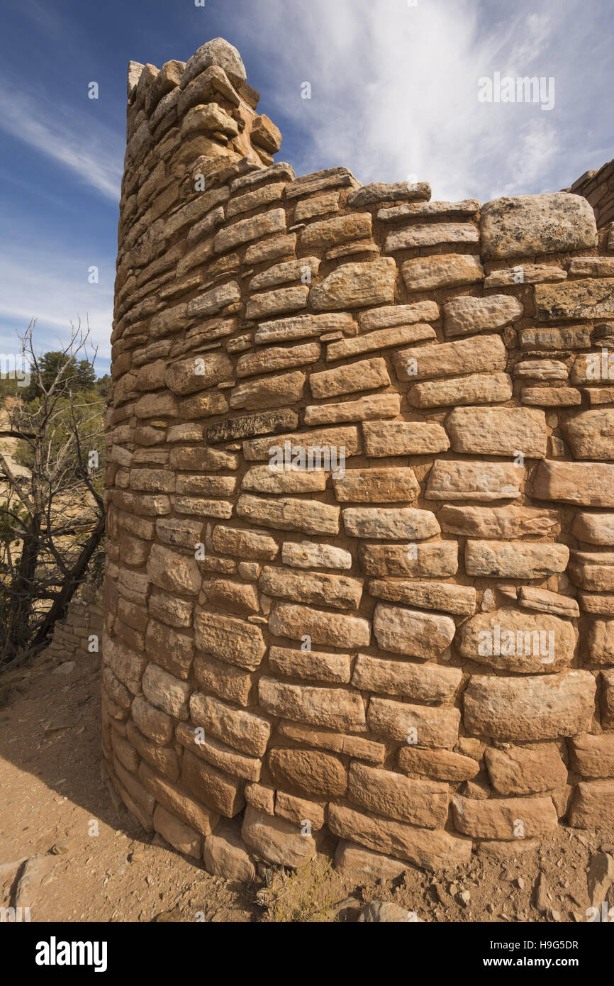 L'Utah, Hovenweep National Monument, ancestraux Puebloan ruines, Cutthroat Castle Group Banque D'Images