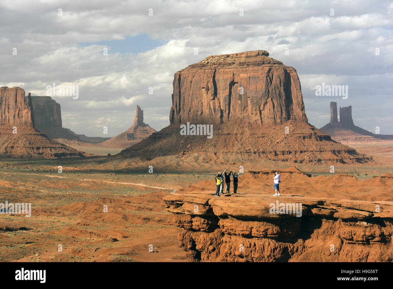 Arizona-Utah, Monument Valley Navajo Tribal Park, Valley landscape Banque D'Images