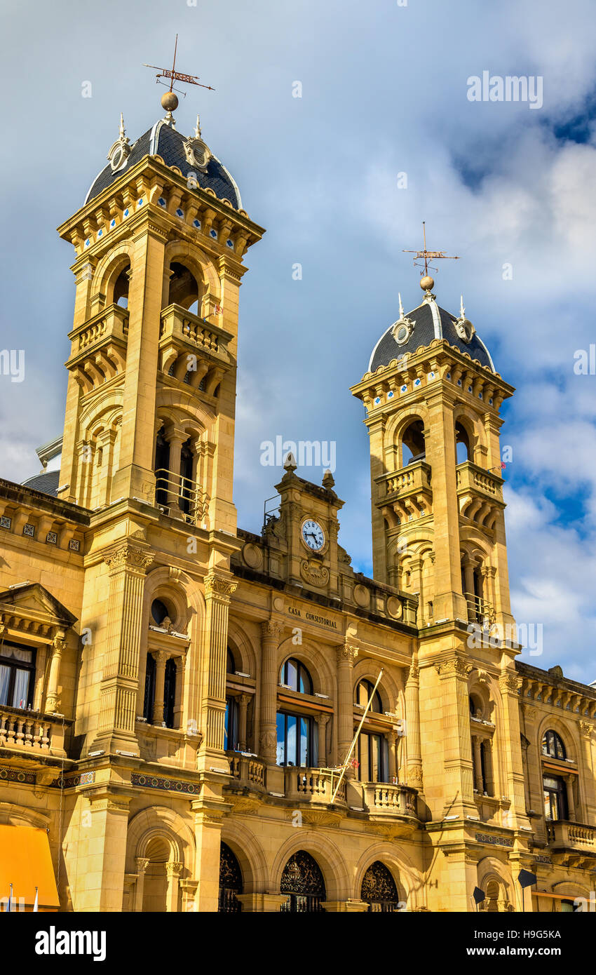 Hôtel de ville de San Sebastian - Donostia, Espagne Banque D'Images