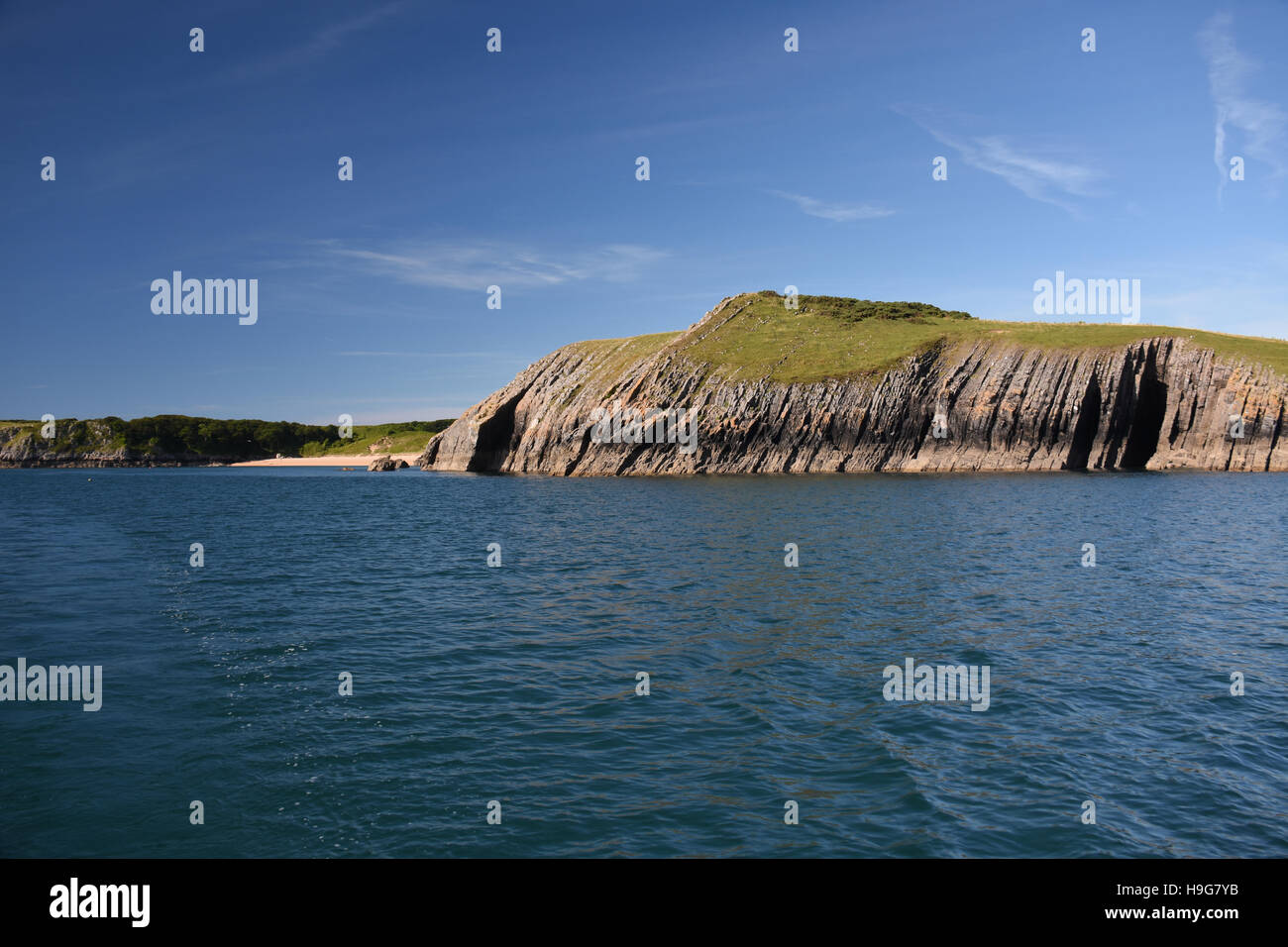 Grand Haven est un exemple typique de plage sur la côte du Pembrokeshire, avec des formations de roche spectaculaires Banque D'Images