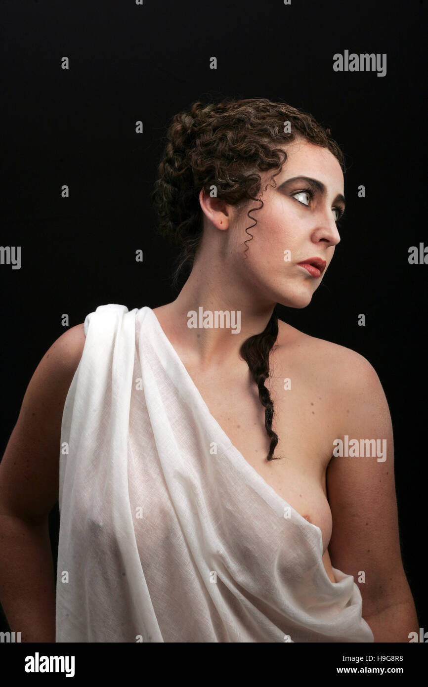 Roman woman theatrical make-up pour l'opéra Banque D'Images