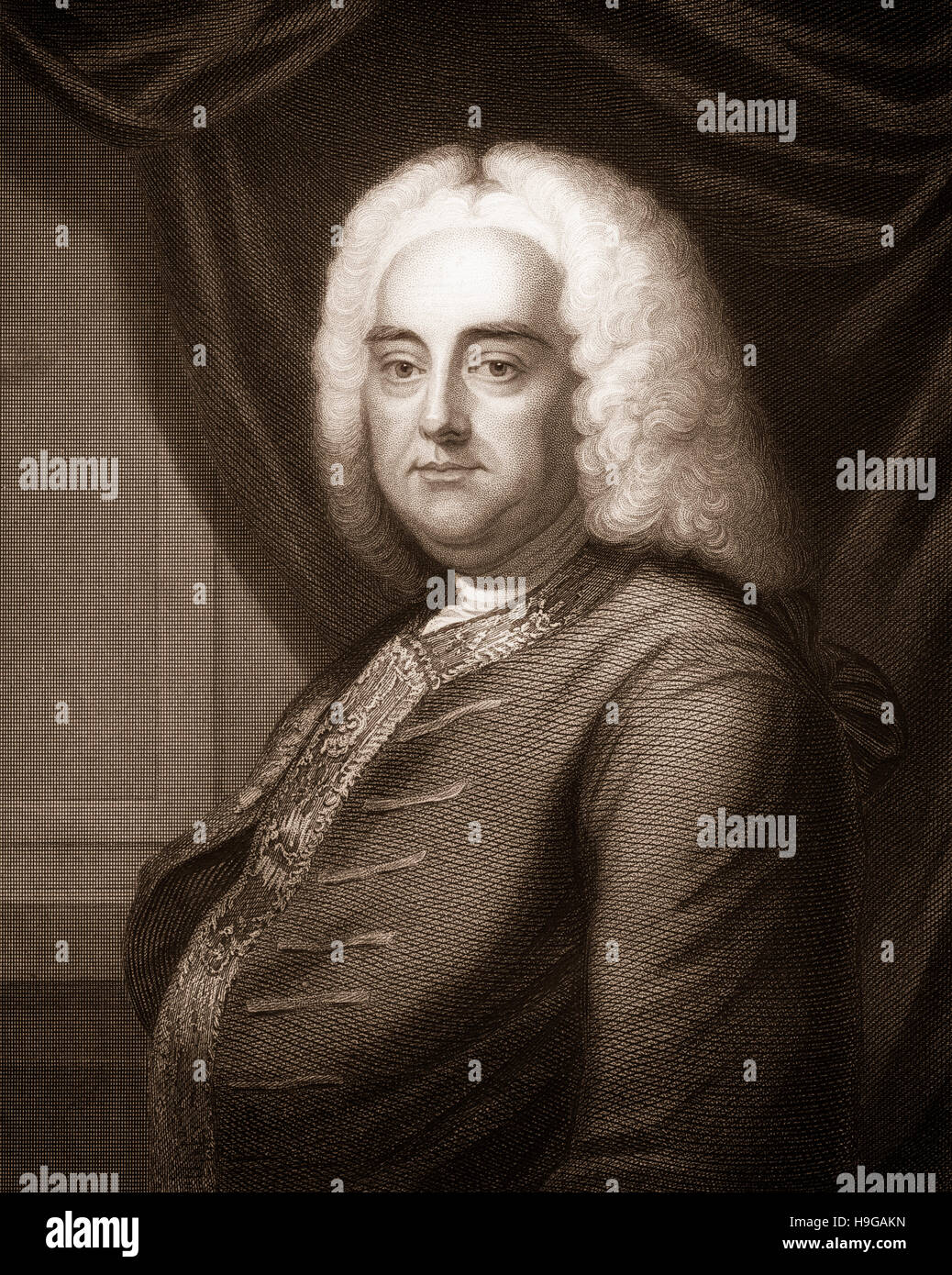 George Frederick Handel ou George Frideric Handel, 1685 - 1759, un compositeur anglo-allemande de l'époque baroque, Georg Friedrich Händel, Georg Friedrich Banque D'Images