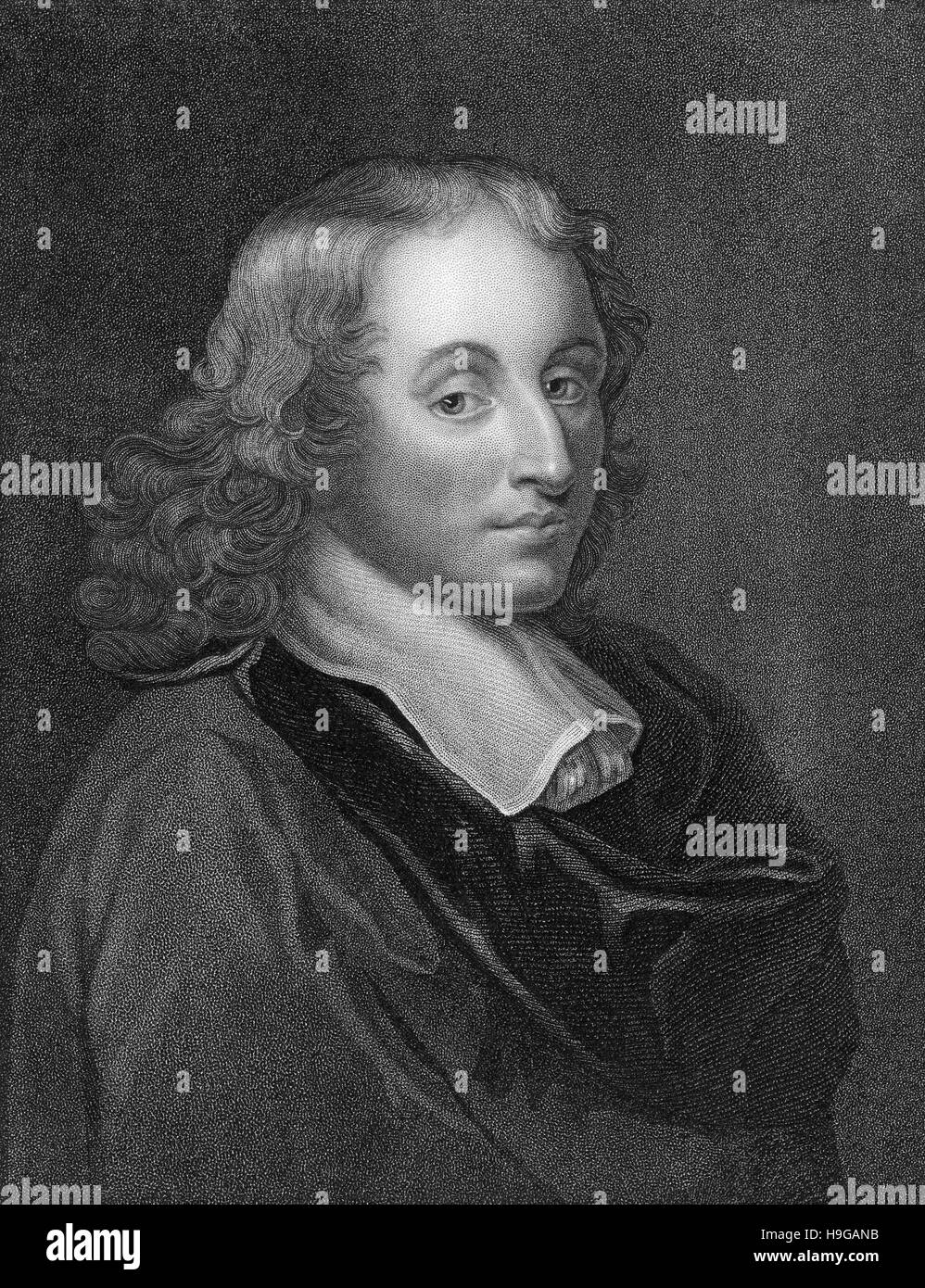 Blaise Pascal, un mathématicien français, 1623-1662, physicien, inventeur, écrivain et philosophe chrétien Banque D'Images