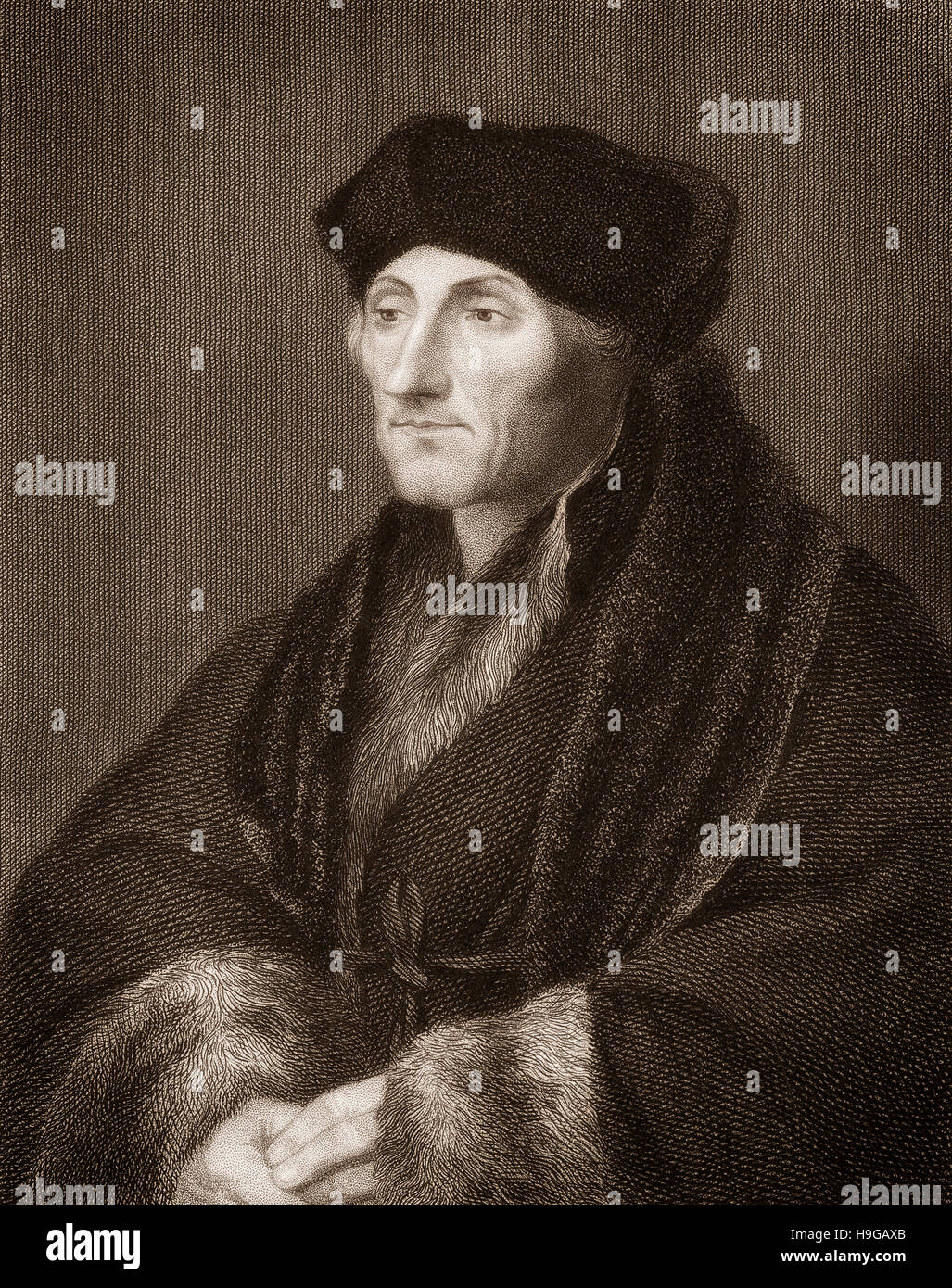 Desiderius Erasmus de Rotterdam, 1465 - 1536, d'un humaniste néerlandais, théologien, philosophe, universitaire et auteur, Banque D'Images