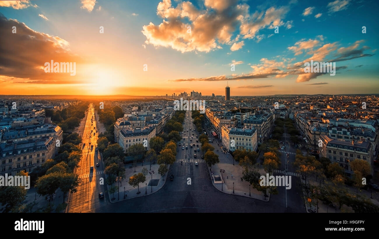 Des Champs-Elysées à Paris Banque D'Images