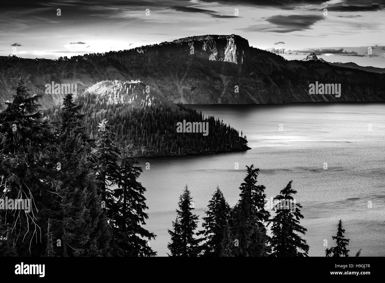 Crater Lake National Park Utah au coucher du soleil Banque D'Images