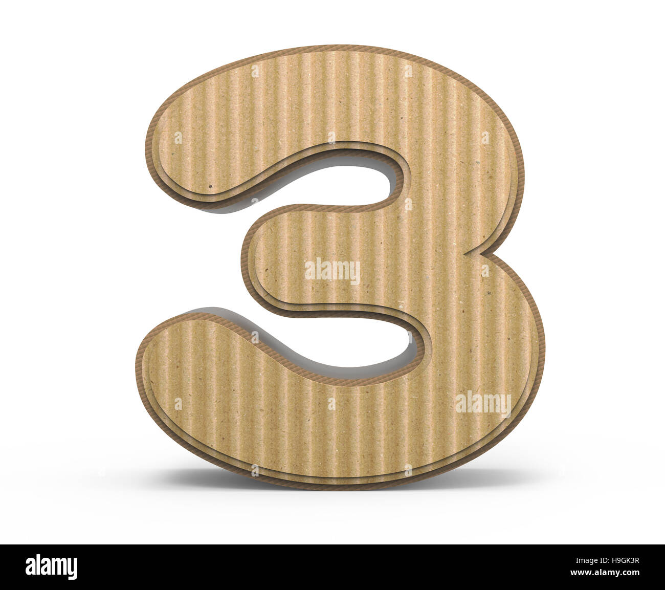Numéro 9 en carton ondulé, rendu 3D graphic isolé sur fond blanc Photo  Stock - Alamy