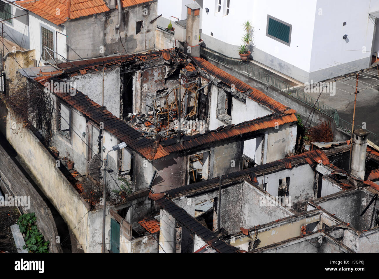 Les dommages en Funchal Madeira Portugal Banque D'Images