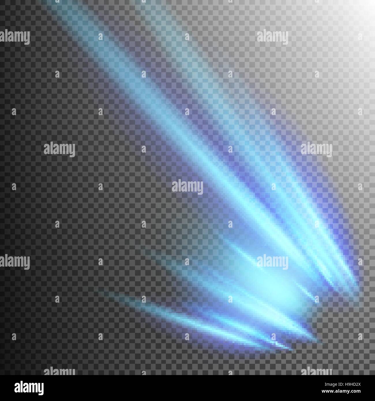 Meteor bleu ou d'une comète. EPS 10 Illustration de Vecteur