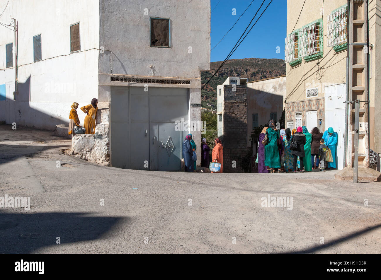 Les femmes marocaines en attente d'être rémunérées pour leurs devoirs Banque D'Images