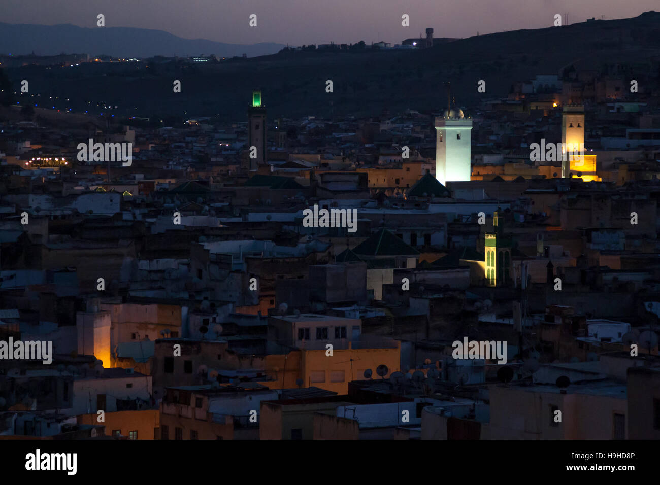 Trois mosquées de Fès, Maroc Banque D'Images