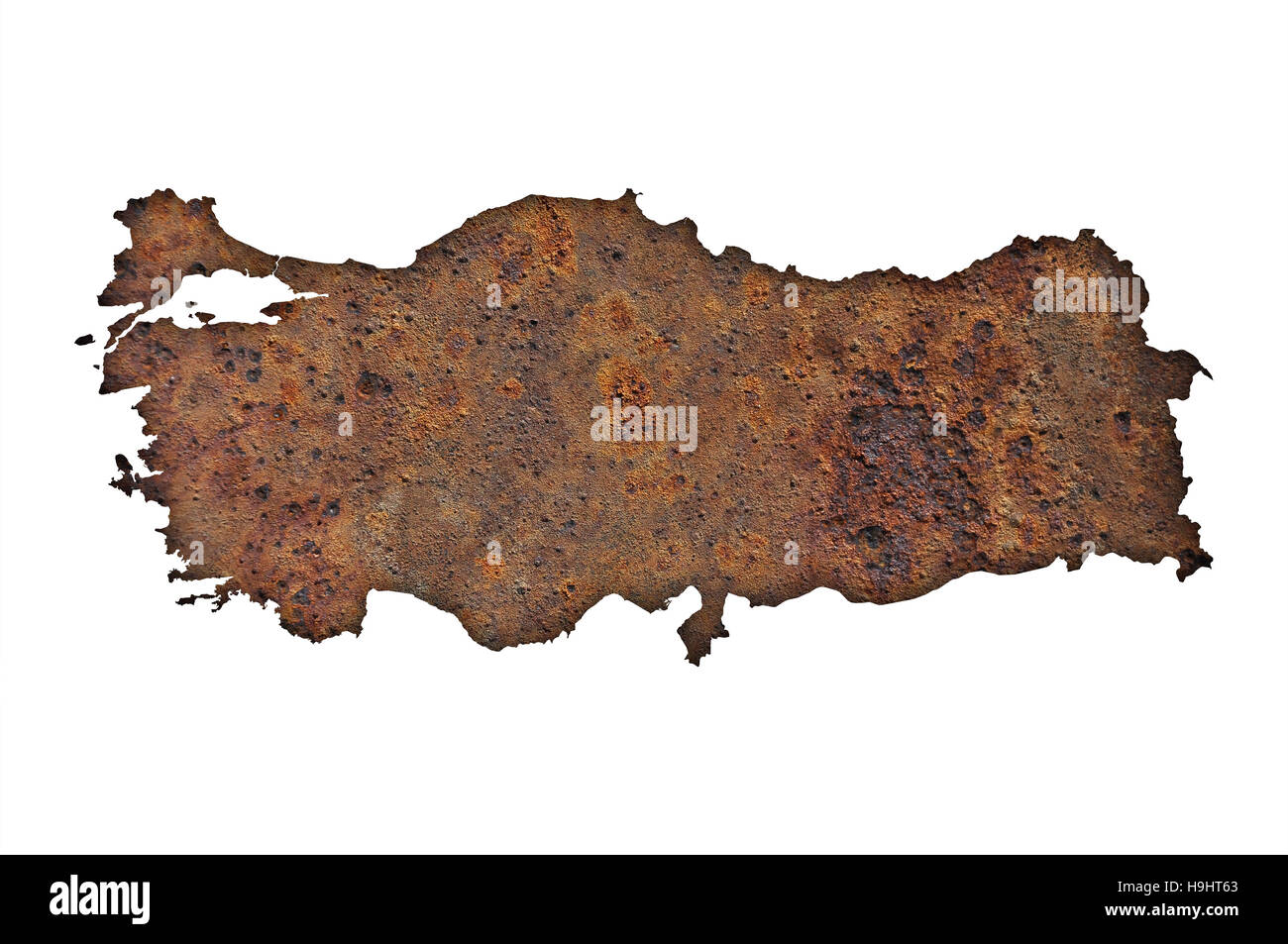 Carte de la Turquie sur métal rouillé Banque D'Images