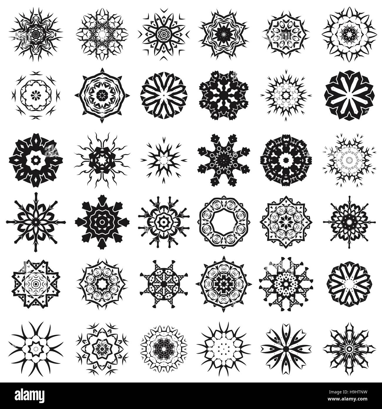 Ensemble de rosettes Tribal Tattoo Design Illustration de Vecteur