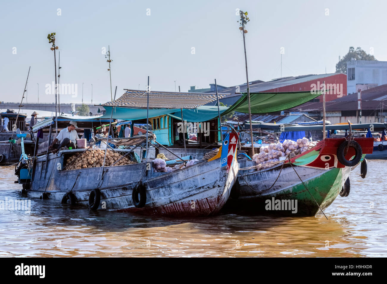 Marché flottant de Can Tho, Delta du Mékong, Vietnam, Asie Banque D'Images