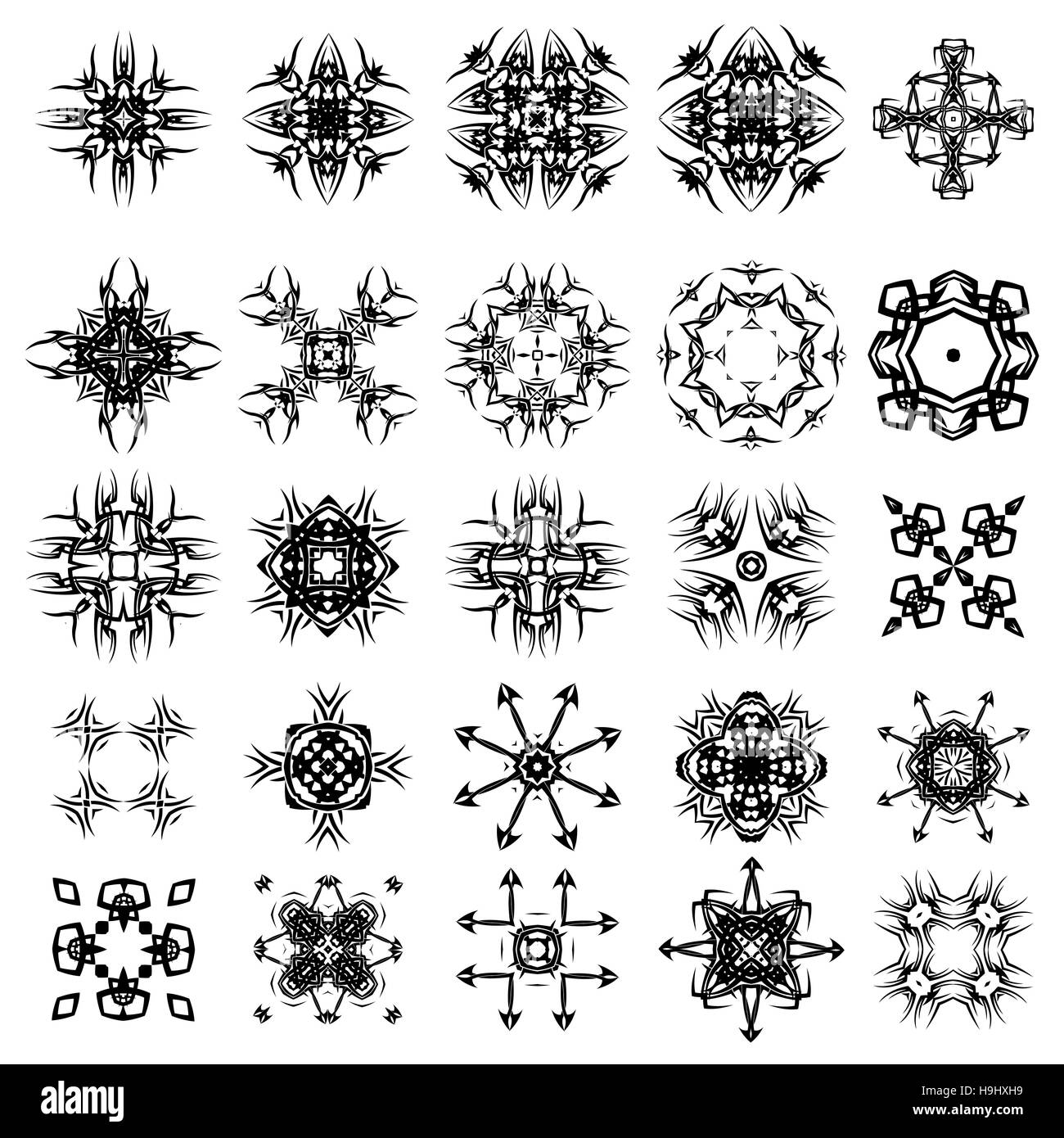 Ensemble de rosettes Tribal Tattoo Illustration de Vecteur