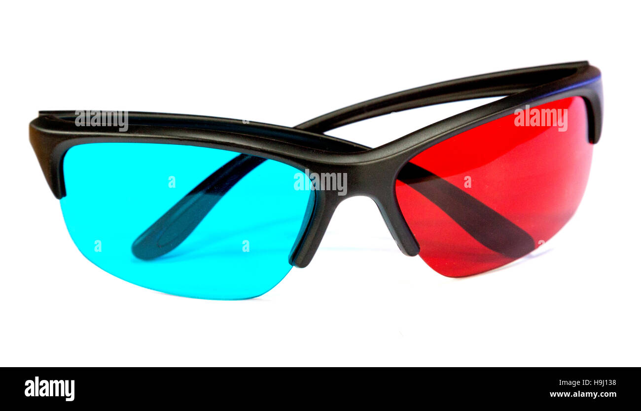 3D anaglyphe lunettes bleu rouge Photo Stock - Alamy
