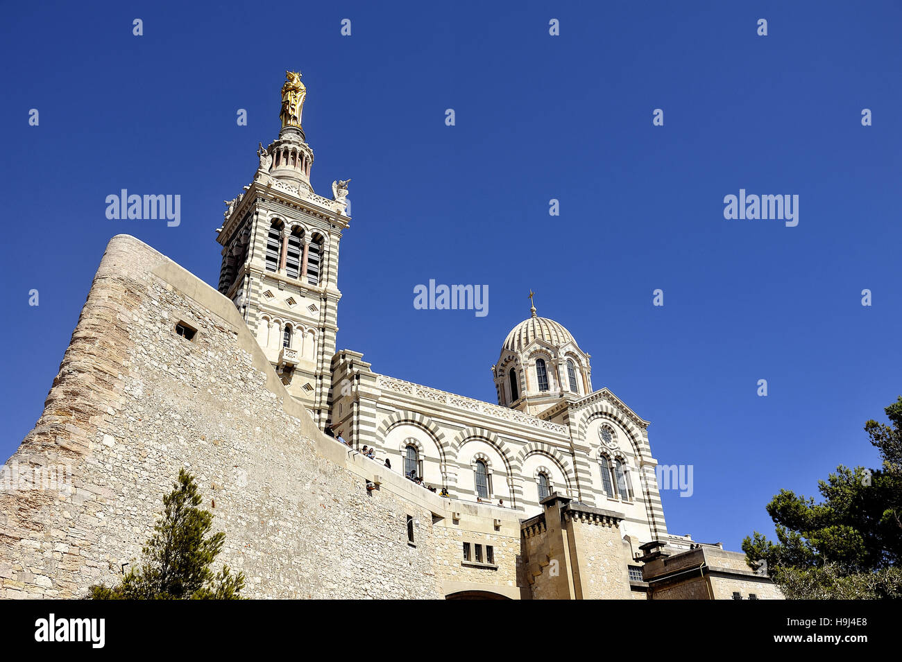 Basilique Notre Dame de la Garde Marseille connu comme la Bonne Mère Banque D'Images
