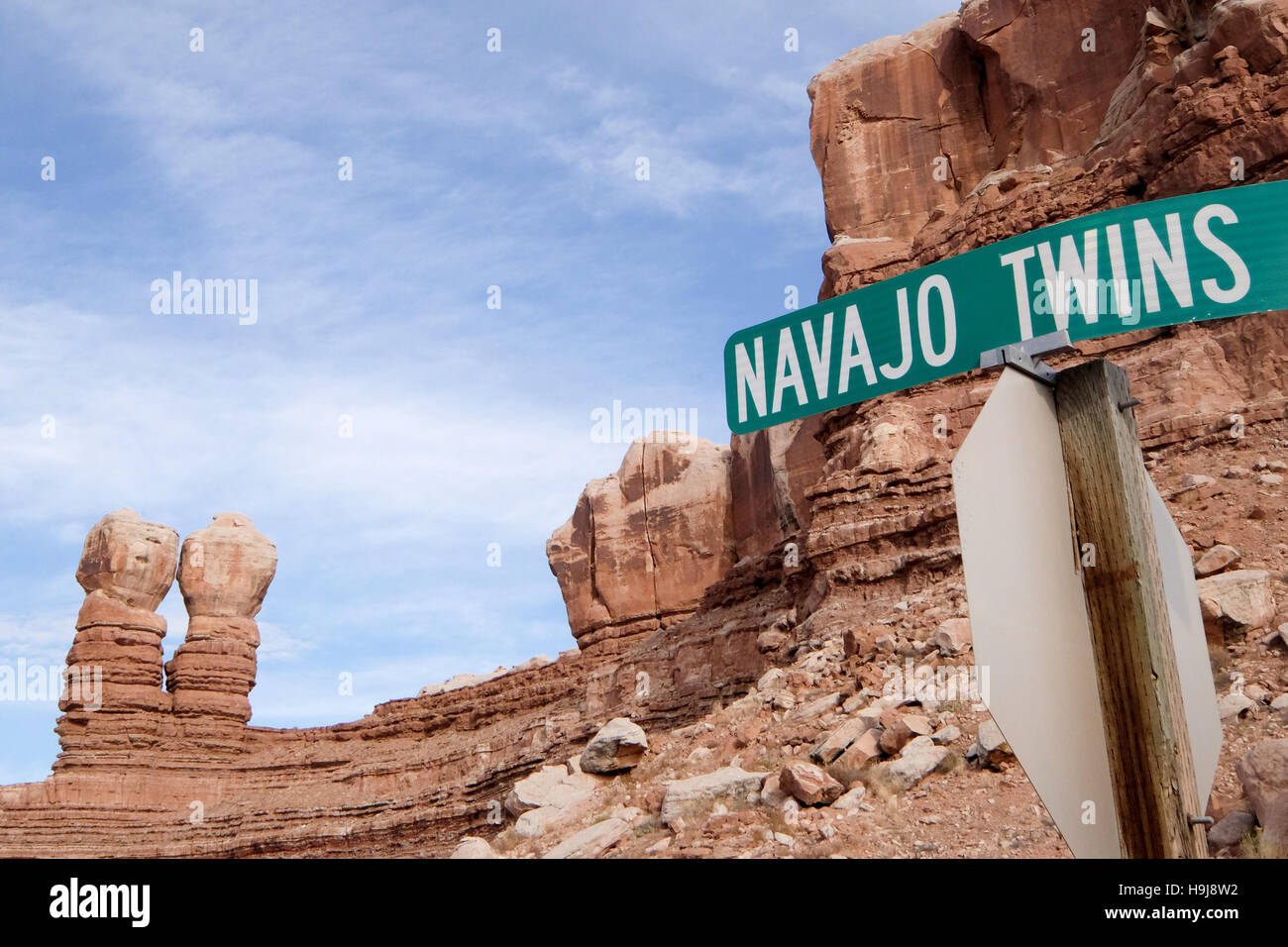 Twin Rocks Navajo Banque D'Images