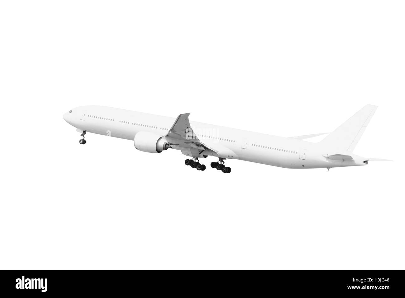 Les avions qui décollent blanc isolé sur fond blanc avec clipping path Banque D'Images