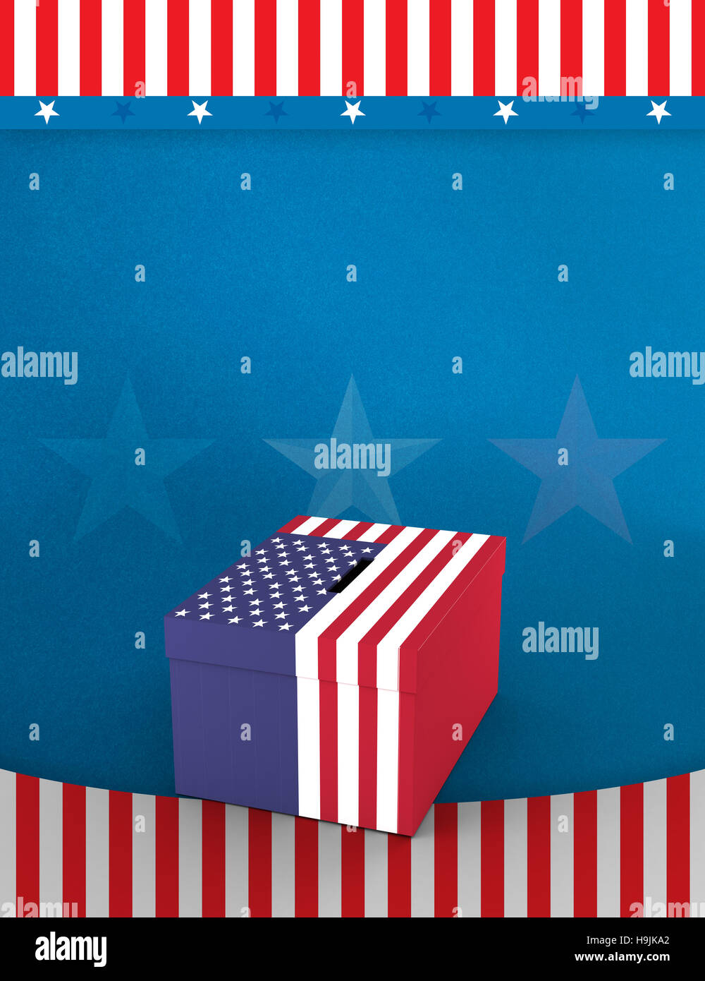 Boîte en carton avec le drapeau américain imprimer Photo Stock - Alamy