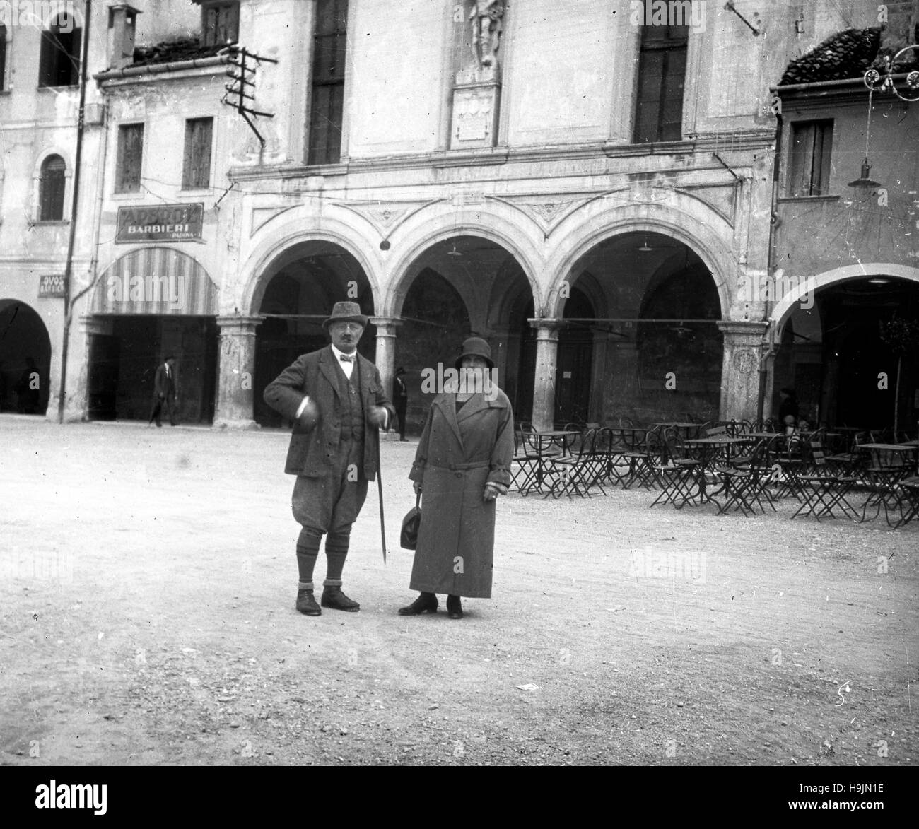 Les touristes juifs allemands à Belluno Italie du Nord 1924 Banque D'Images