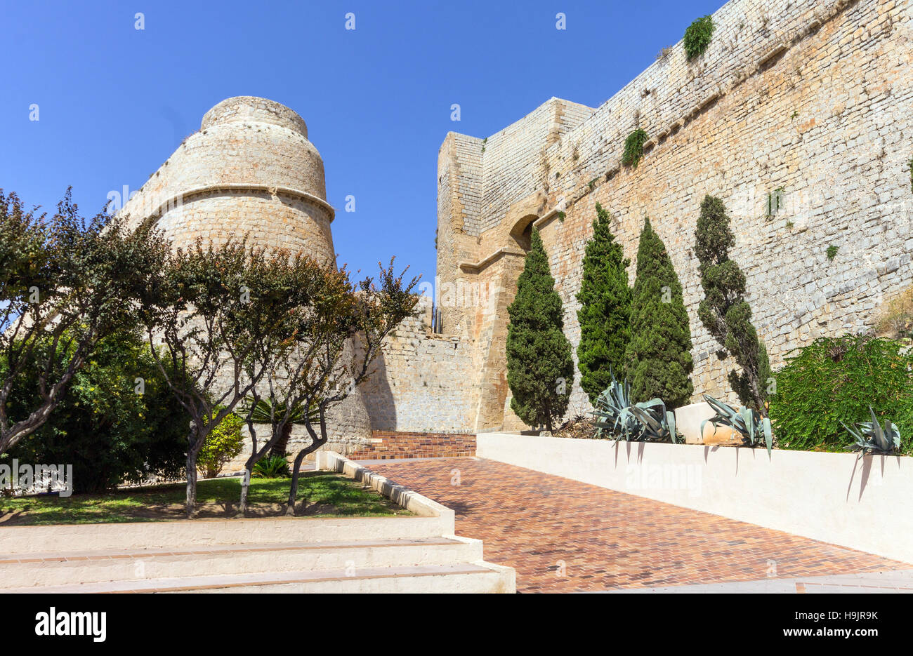 L'Espagne, Îles Baléares, Ibiza, Eivissa, vieille ville Dalt Vila, Portal Nou Banque D'Images