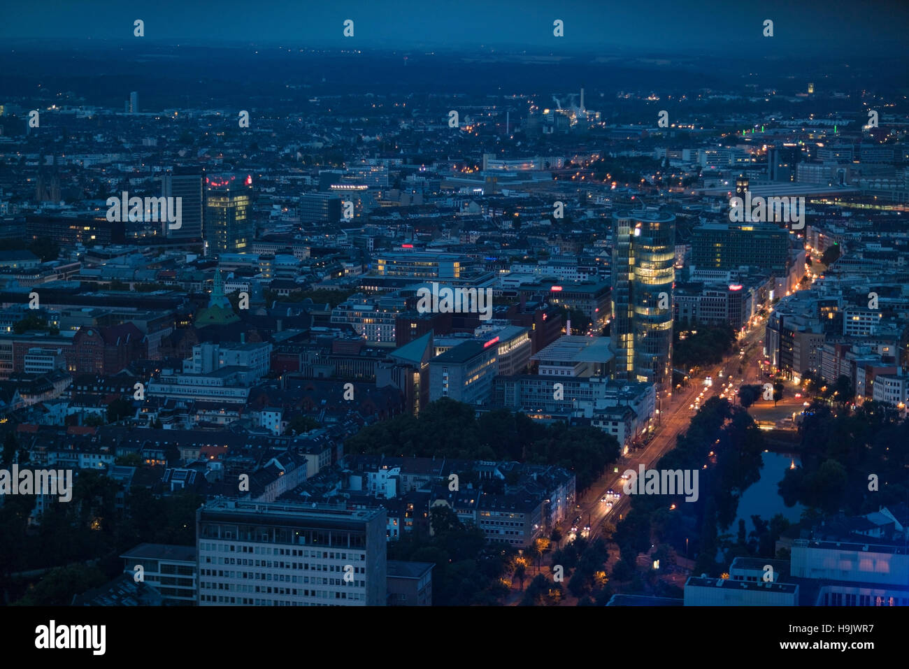 Allemagne, Duessseldorf, vue aérienne du centre-ville Banque D'Images
